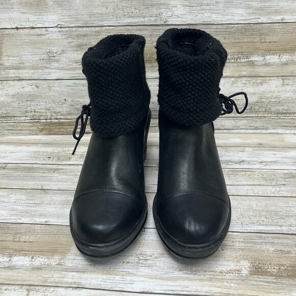 Timberland Kellis Mid Height Lace up Boot Sz 9.5 B Leather Fabric Wedge Utility - Picture 2 of 11